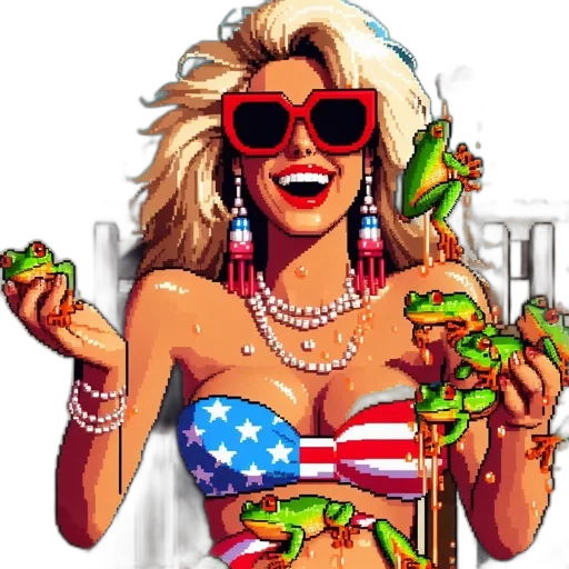 food, pixel art, vaporwave, cartoon transparent PNG cut-out