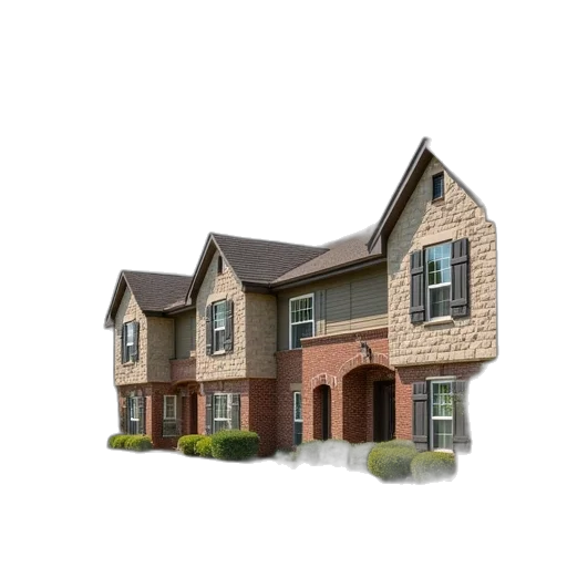 building, 3d render, photorealistic, earth tones transparent PNG cut-out