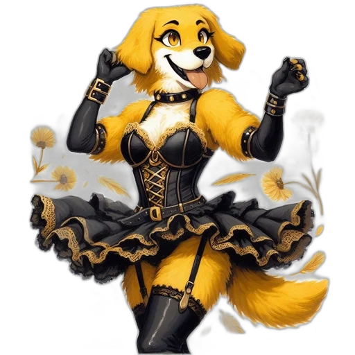 dress, staff, animal, pixel art transparent PNG cut-out