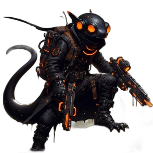dragon, staff, creature, robot transparent PNG cut-out