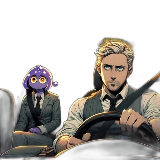 car, concept art, comic book art, cartoon transparent PNG cut-out