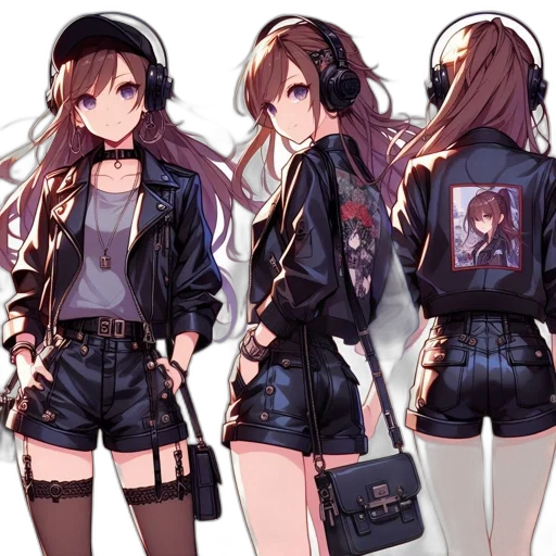jacket, dress, weapon, cyberpunk transparent PNG cut-out