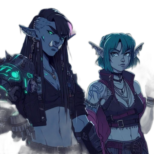 concept art, cyberpunk, fantasy art, comic book art transparent PNG cut-out