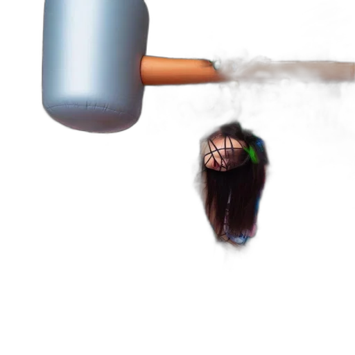 hair, staff, weapon, robot transparent PNG cut-out