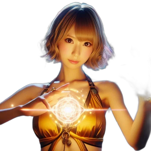 dress, jewelry, staff, robot transparent PNG cut-out