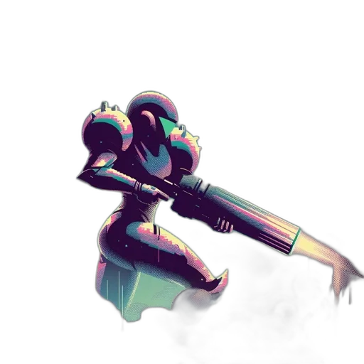 robot, weapon, sword, staff transparent PNG cut-out
