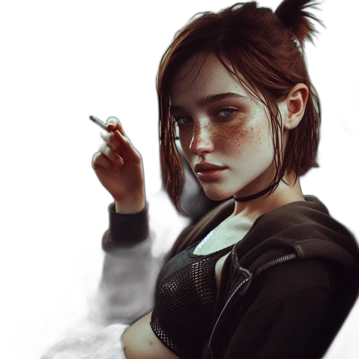 jacket, face, weapon, staff transparent PNG cut-out