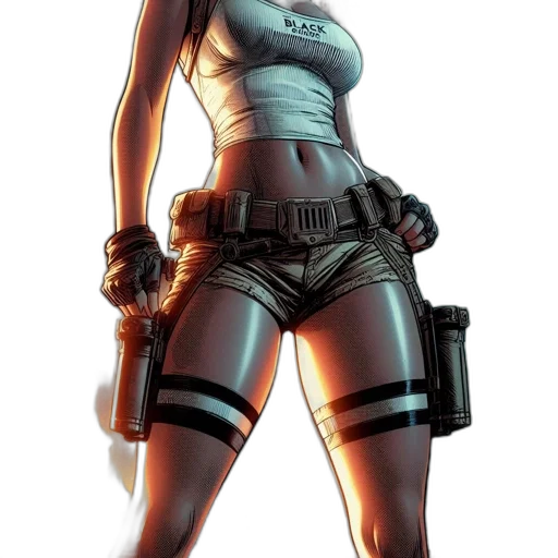 weapon, robot, staff, comic book art transparent PNG cut-out