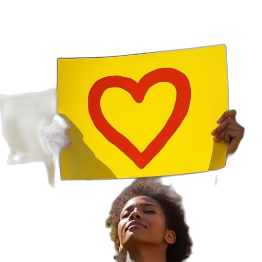 people, holding, yellow, signs transparent PNG cut-out