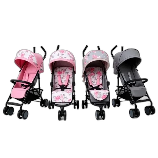collection, four, baby, strollers transparent PNG cut-out