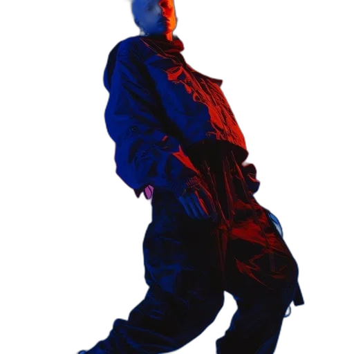 jacket, staff, face, weapon transparent PNG cut-out