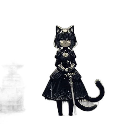 dress, staff, animal, creature transparent PNG cut-out