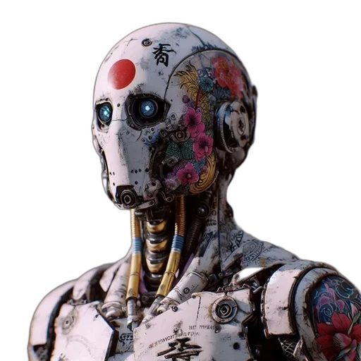 robot, mask, face, cyberpunk transparent PNG cut-out