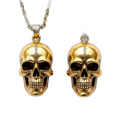 jewelry, 3d render, two, gold-colored transparent PNG cut-out
