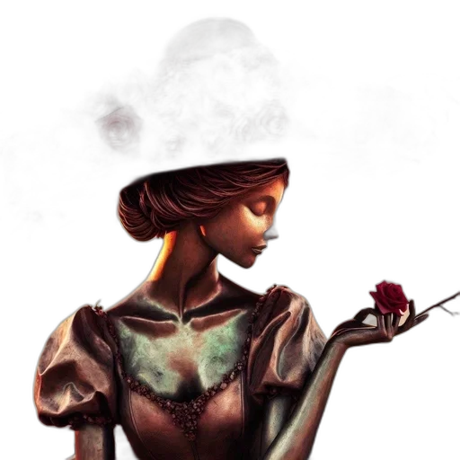 dress, staff, flower, jewelry transparent PNG cut-out
