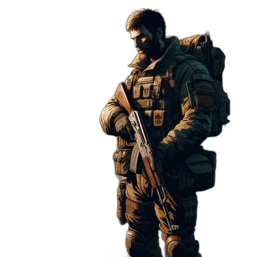 jacket, weapon, concept art, pixel art transparent PNG cut-out