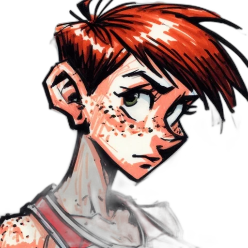 face, concept art, comic book art, cartoon transparent PNG cut-out