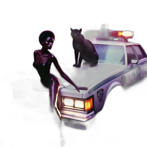 car, concept art, cyberpunk, comic book art transparent PNG cut-out