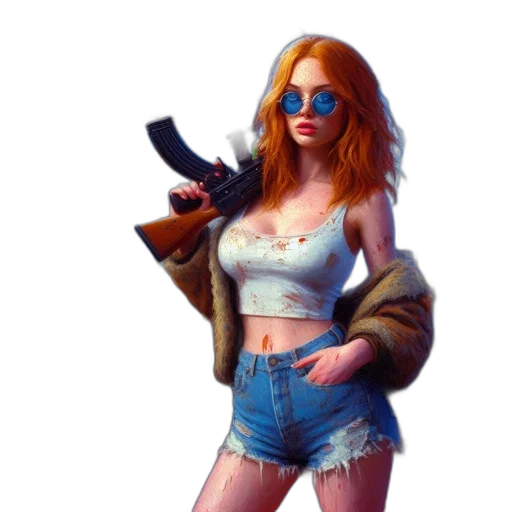 jacket, weapon, pixel art, concept art transparent PNG cut-out
