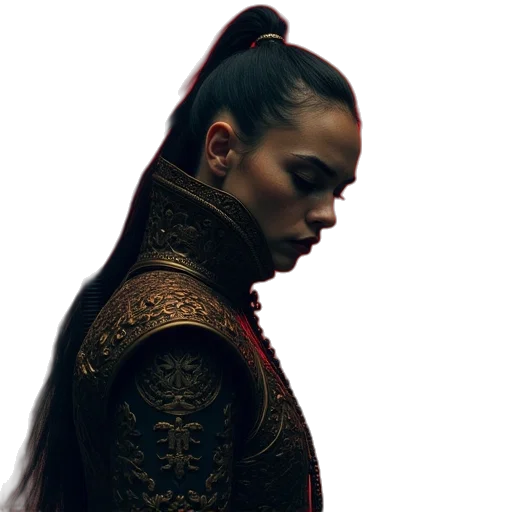 crown, hair, face, sword transparent PNG cut-out