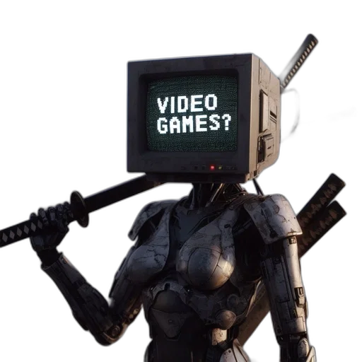 robot, weapon, staff, creature transparent PNG cut-out