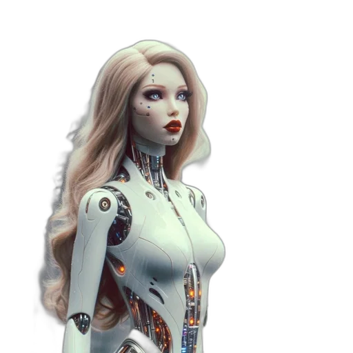 robot, dress, 3d render, concept art transparent PNG cut-out