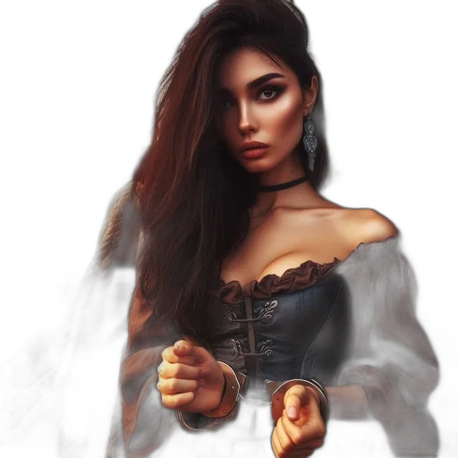 dress, face, jewelry, weapon transparent PNG cut-out