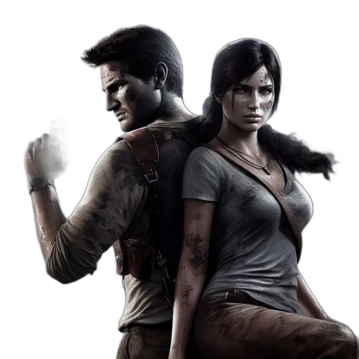 concept art, comic book art, two, individuals transparent PNG cut-out