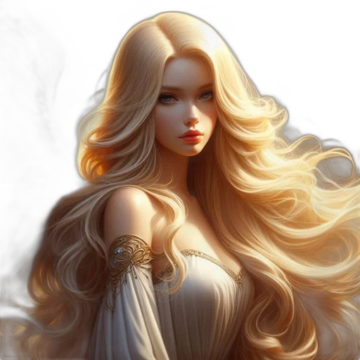 hair, dress, crown, fantasy art transparent PNG cut-out