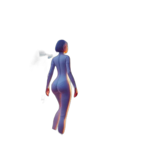 dress, robot, creature, staff transparent PNG cut-out