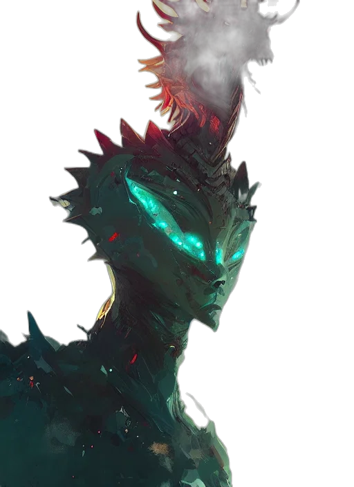 dragon, mask, creature, crown transparent PNG cut-out