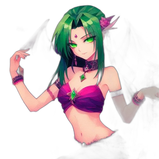 dragon, staff, mask, dress transparent PNG cut-out