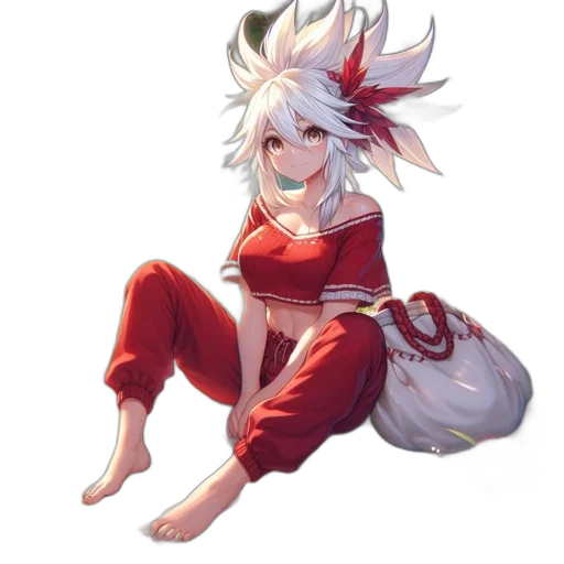 dragon, dress, creature, staff transparent PNG cut-out