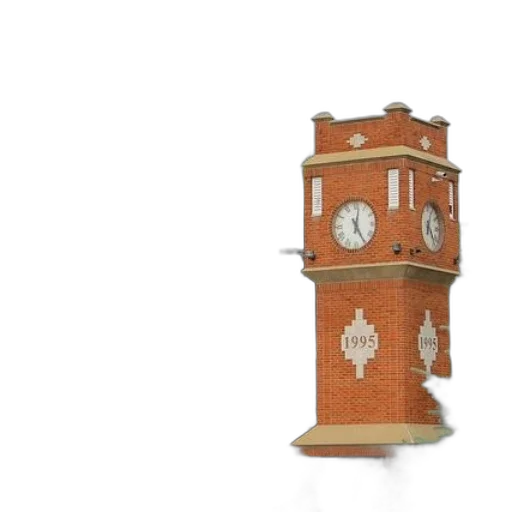 3d render, concept art, brick, clock transparent PNG cut-out