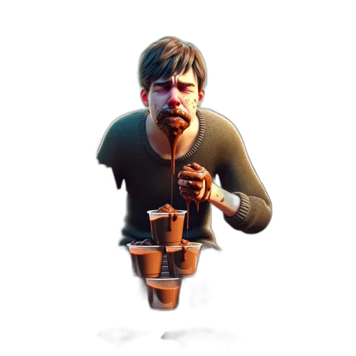 weapon, staff, bottle, face transparent PNG cut-out