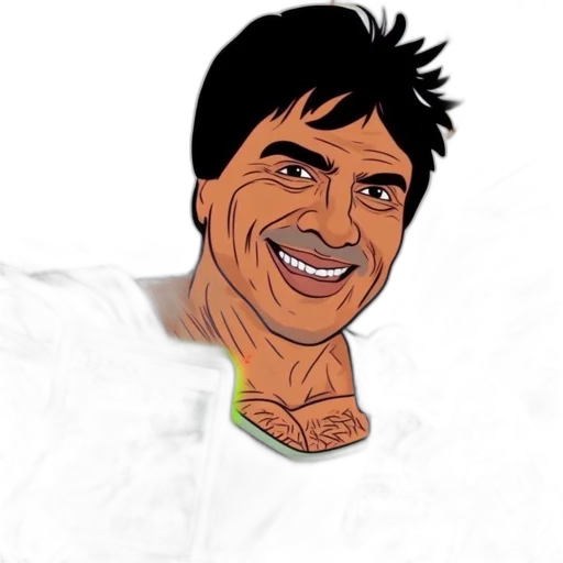 face, cartoon, photorealistic, comic book art transparent PNG cut-out