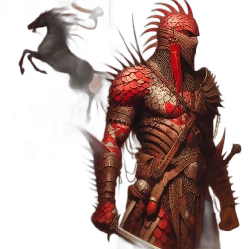 dragon, creature, staff, mask transparent PNG cut-out
