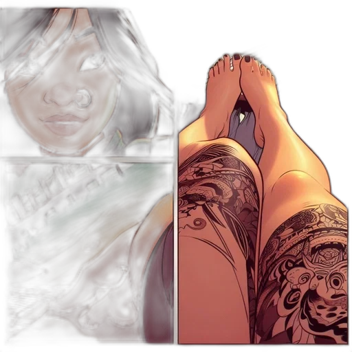 face, concept art, photorealistic, comic book art transparent PNG cut-out