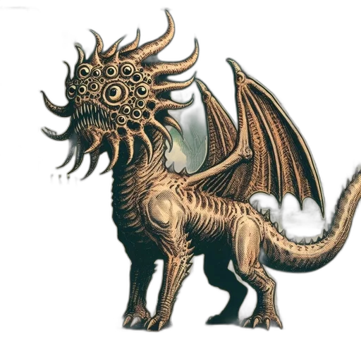dragon, creature, animal, staff transparent PNG cut-out