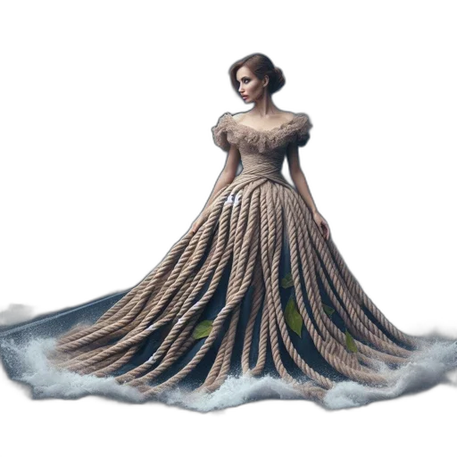 dress, hair, crown, fantasy art transparent PNG cut-out