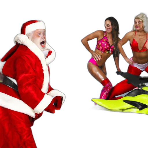 comical, edit, portrays, santa transparent PNG cut-out
