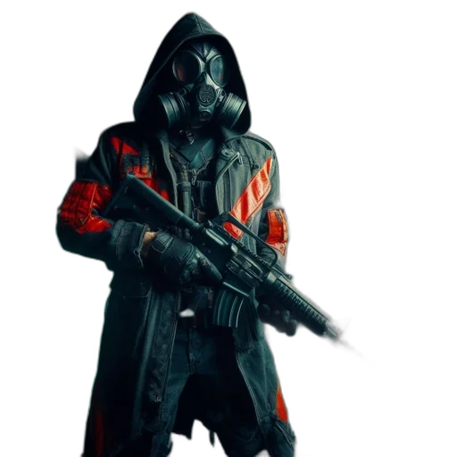jacket, weapon, sword, mask transparent PNG cut-out