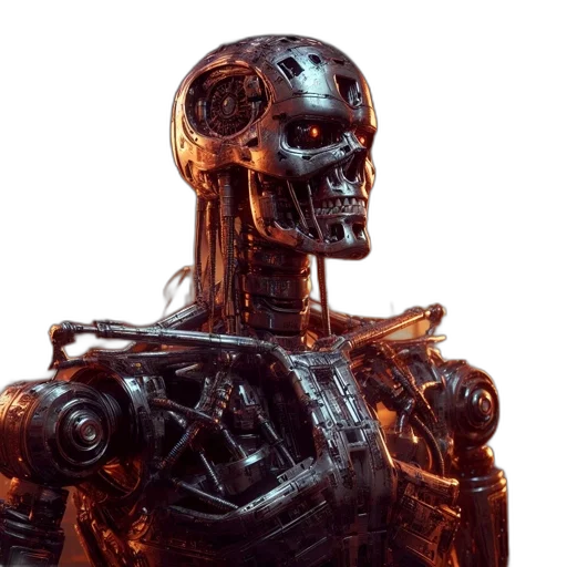 robot, 3d render, concept art, cyberpunk transparent PNG cut-out