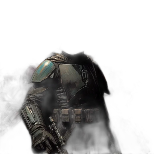 robot, weapon, jacket, mask transparent PNG cut-out