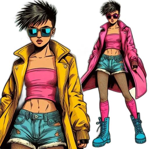 jacket, comic book art, concept art, cyberpunk transparent PNG cut-out