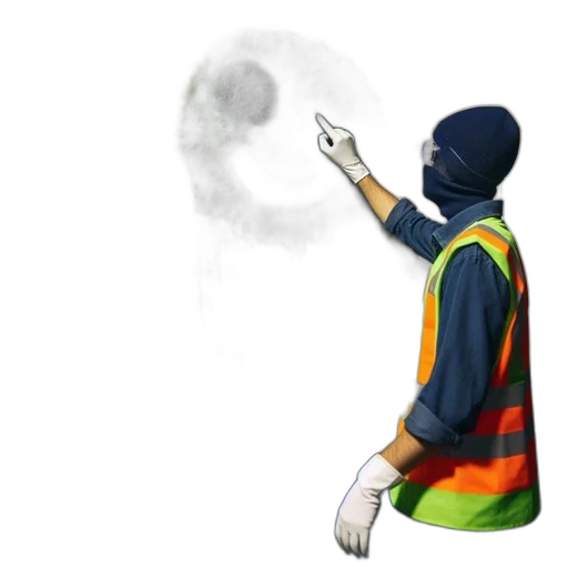 staff, jacket, mask, weapon transparent PNG cut-out