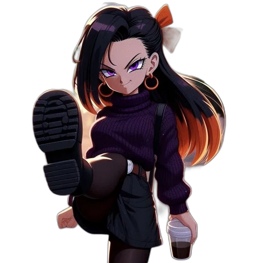 staff, weapon, jacket, anime transparent PNG cut-out