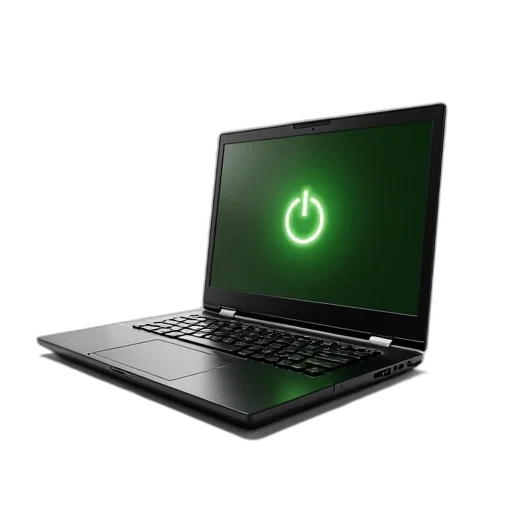 3d render, sleek, black, laptop transparent PNG cut-out