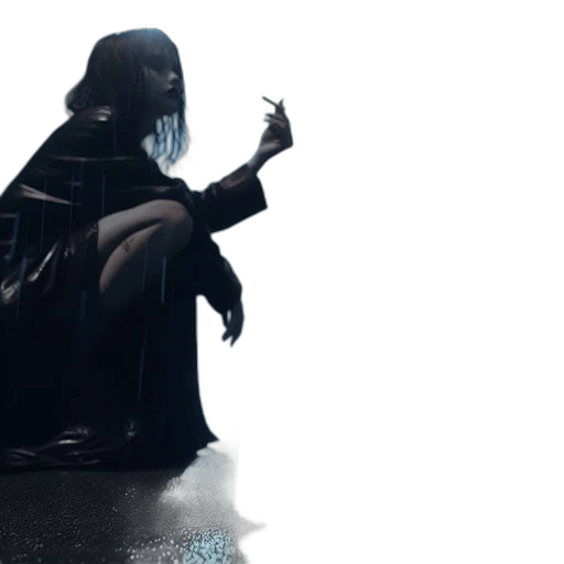 umbrella, jacket, cyberpunk, concept art transparent PNG cut-out
