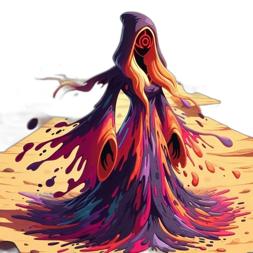 dress, hair, creature, mask transparent PNG cut-out